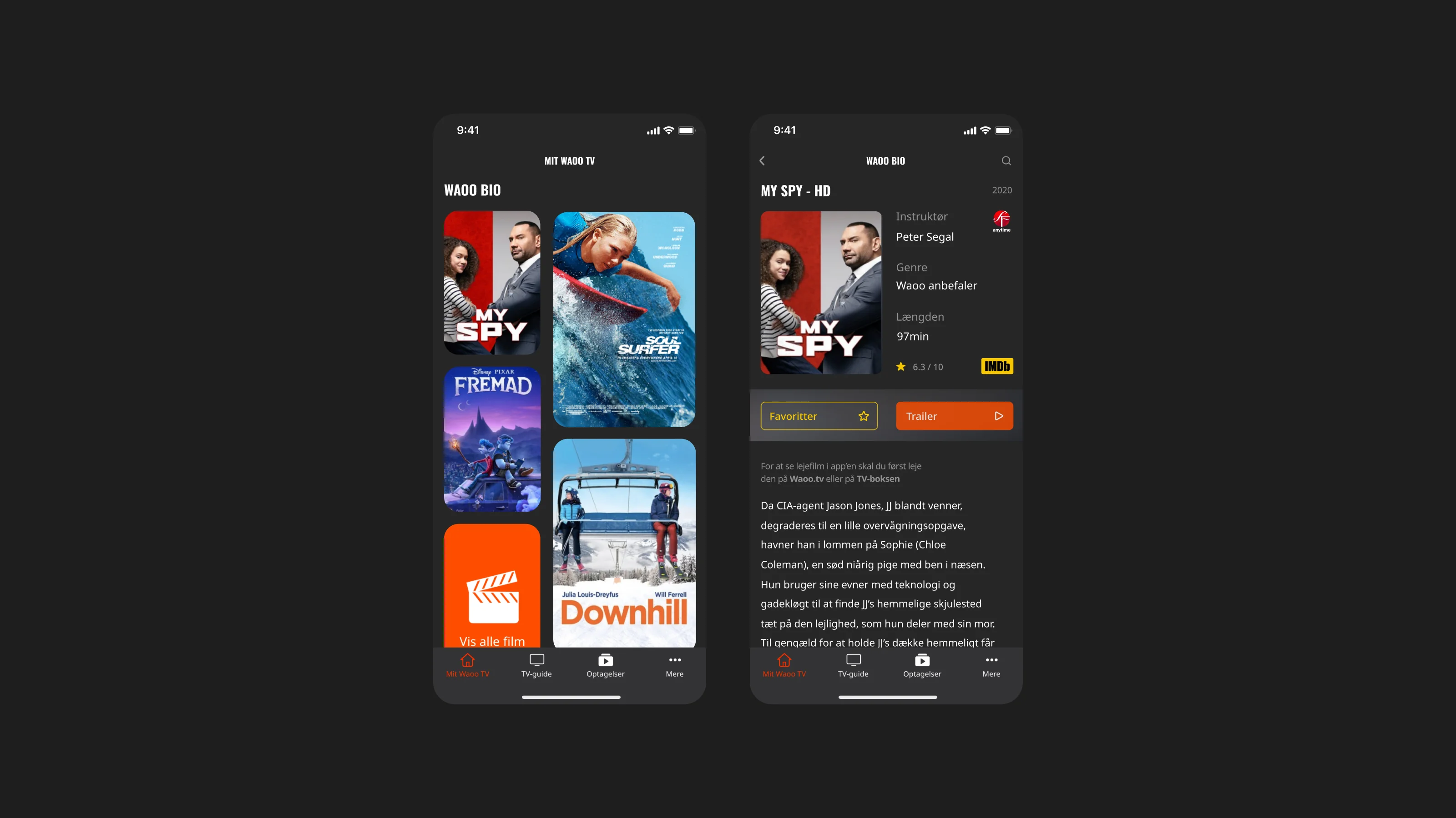 Waoo TV and streaming app UI design by Tommy Jepsen — Danish TV and internet provider — 2